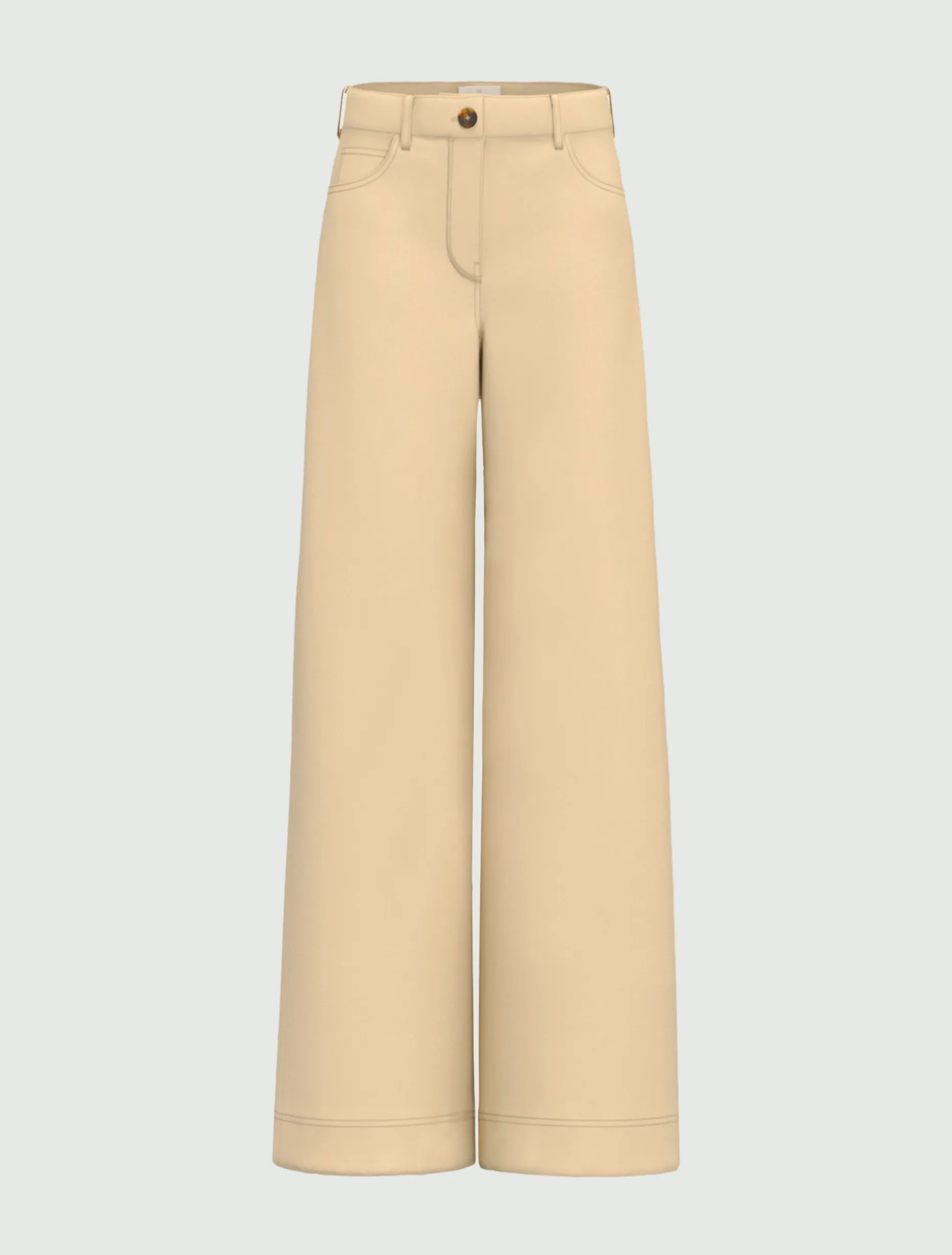 5 tasche ampio in raso stretch - BEIGE