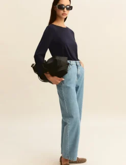 5 tasche mom fit in denim - BLUE JEANS