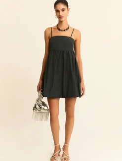 Abito a bustier con gonna a palloncino - VERDE SCURO