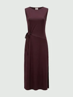 Abito midi smanicato - ROSSO VINO