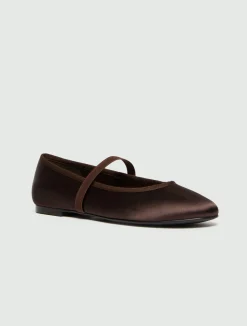 Ballerina in satin - MARRONE