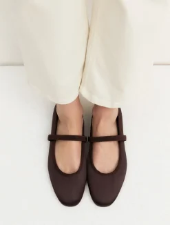 Ballerina in satin - MARRONE