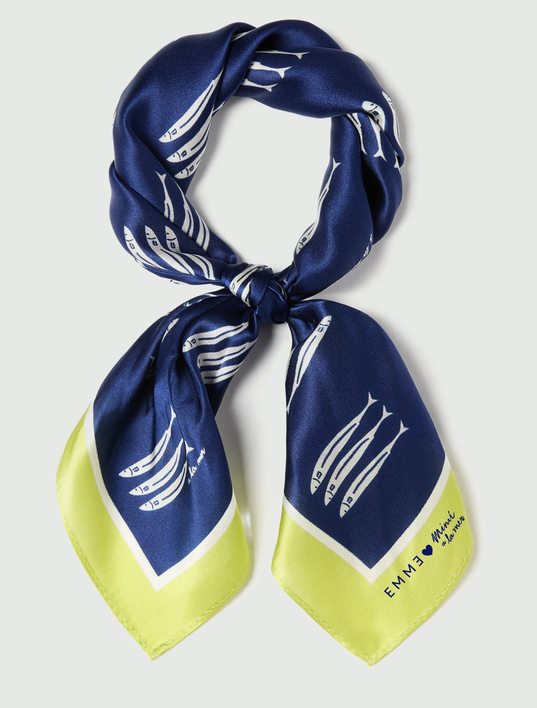 Bandana in twill di seta - BLU