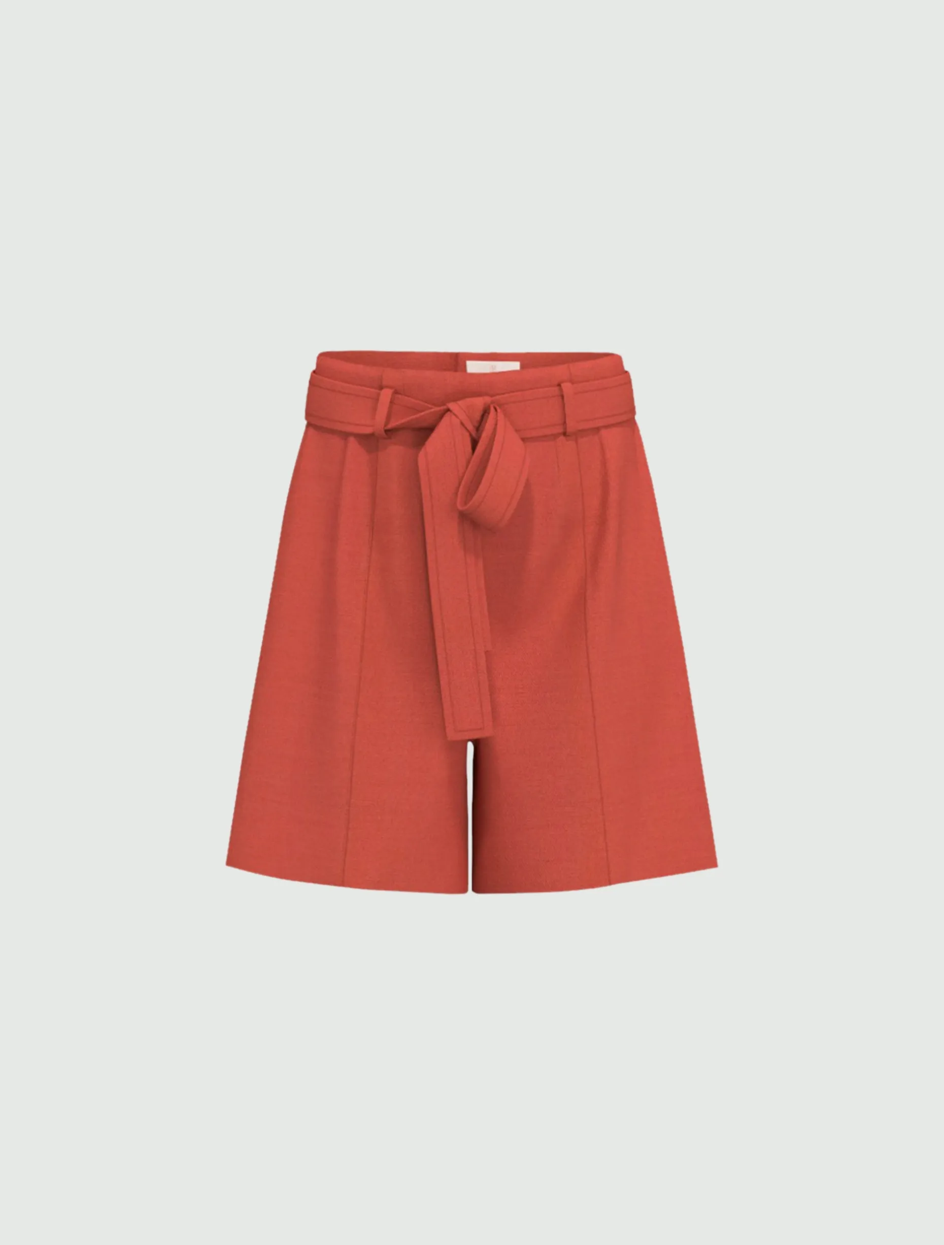 Bermuda in twill di misto lino - CILIEGIA