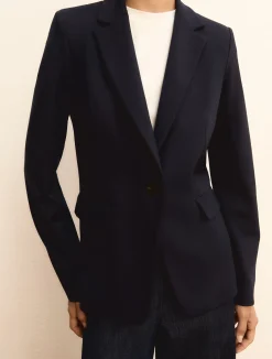 Blazer monopetto in jersey - BLU