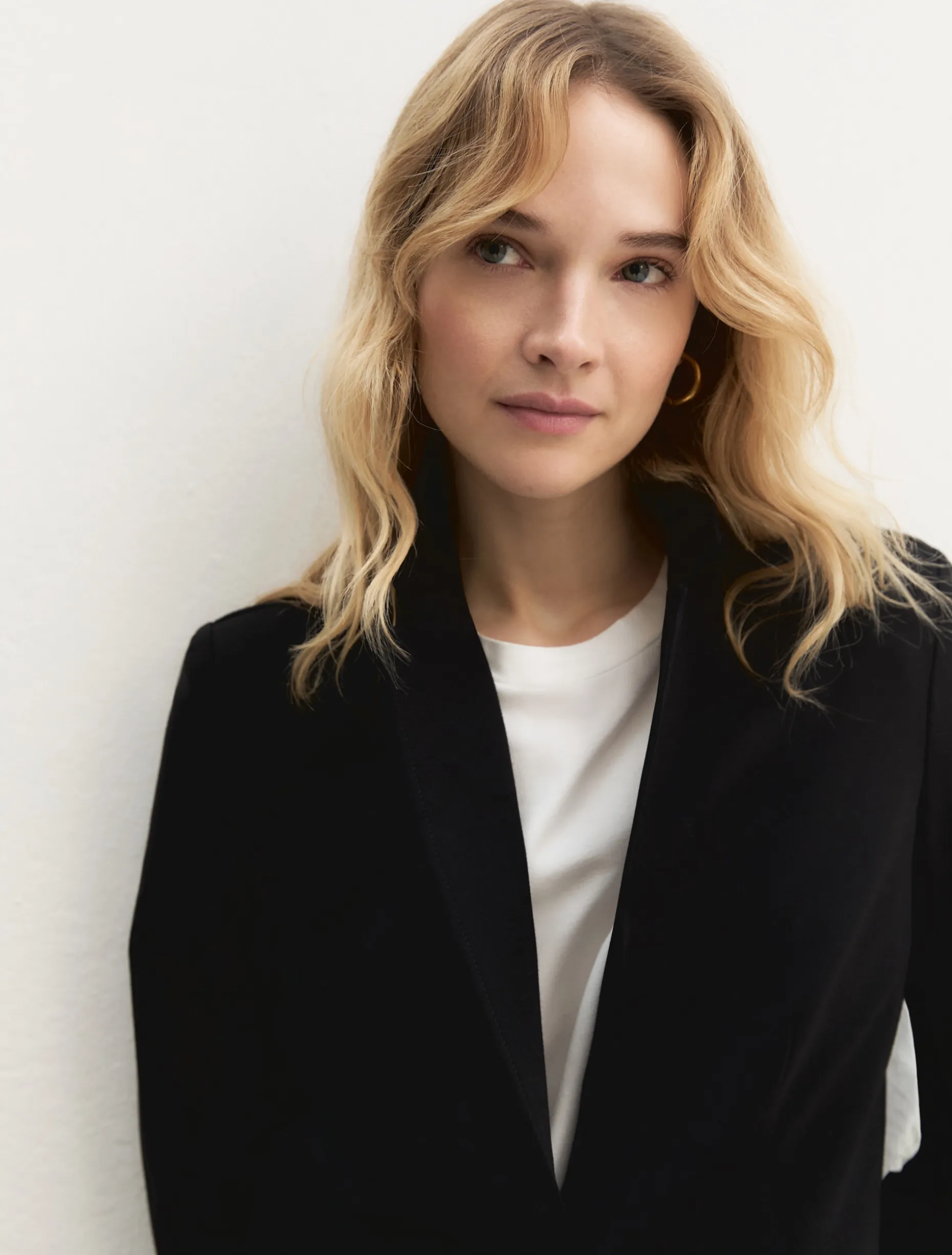 Blazer semi aderente in jersey - NERO