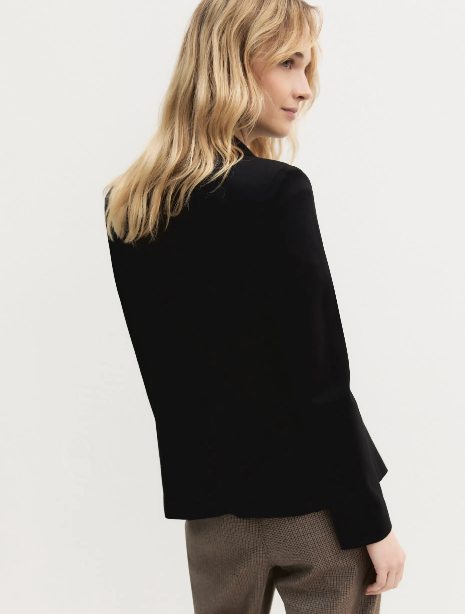 Blazer semi aderente in jersey - NERO