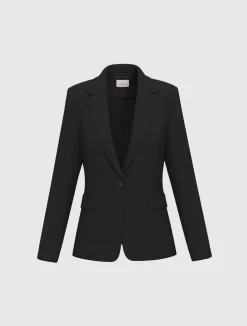 Blazer semi aderente in jersey - NERO