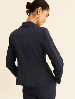 Blazer doppiopetto in faille stretch - BLU