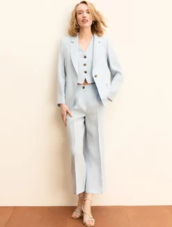 Blazer in lino - AZZURRO
