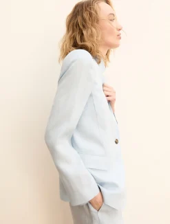 Blazer in lino - AZZURRO