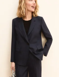 Blazer in lino - BLU NOTTE