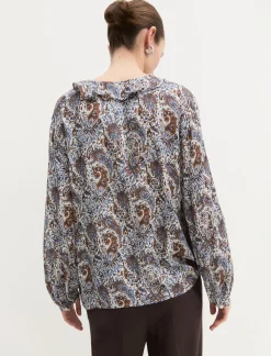 Blusa con volant - BIANCO LANA