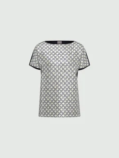 Blusa doppio materiale - BIANCO