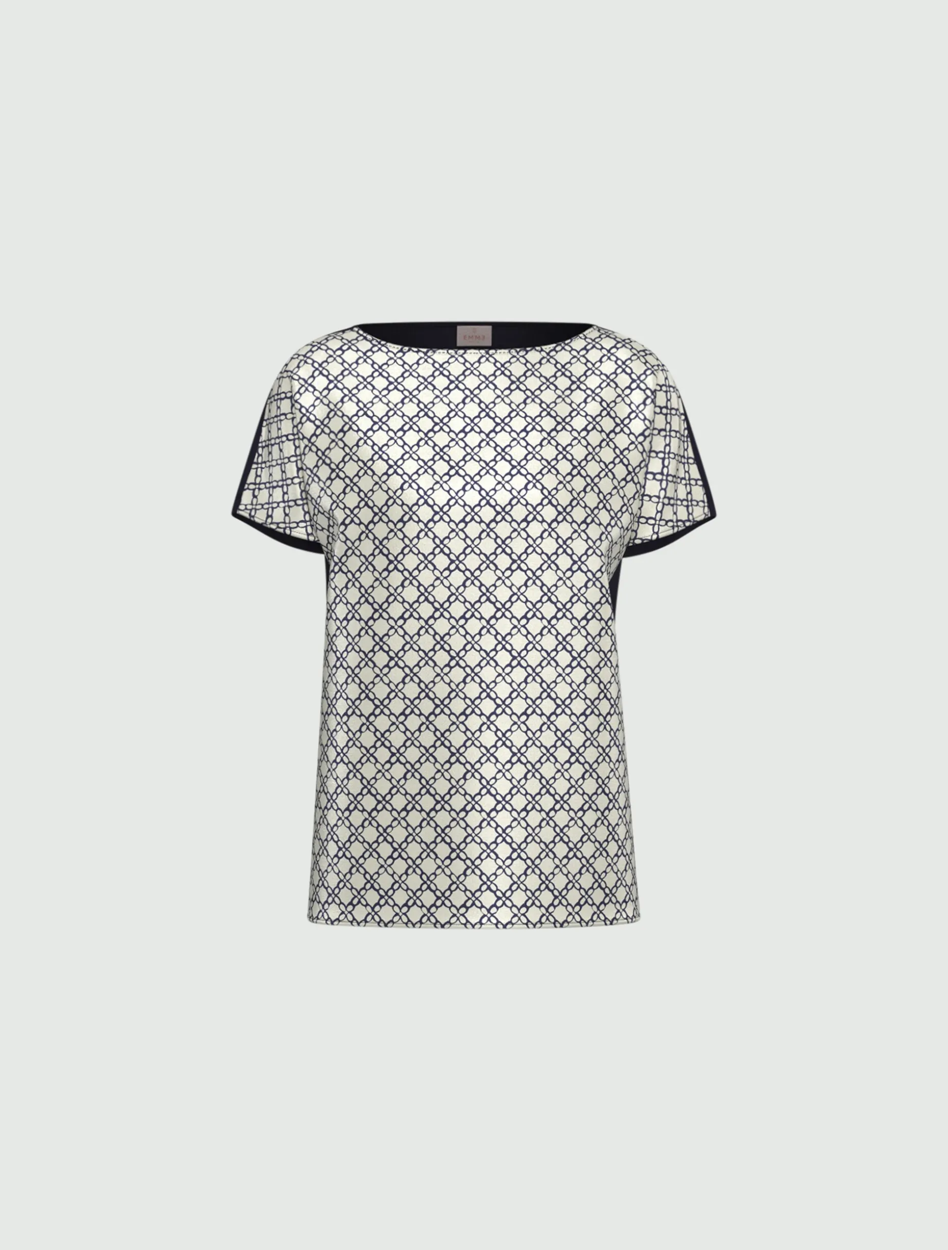 Blusa doppio materiale - BIANCO