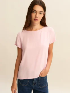 Blusa in crepe di misto seta - ROSA