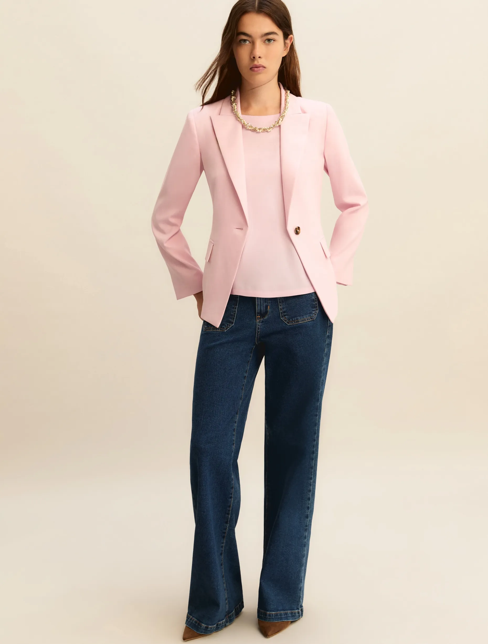 Blusa in crepe di misto seta - ROSA