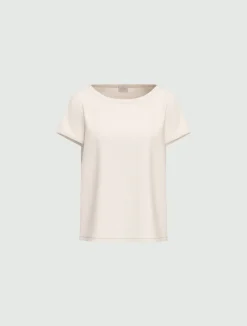 Blusa in crepe di misto seta - BIANCO LANA