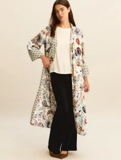 Blusa in crepe di misto seta - BIANCO LANA