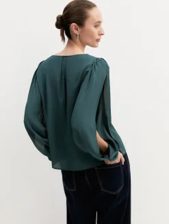 Blusa in crepe di viscosa - VERDE