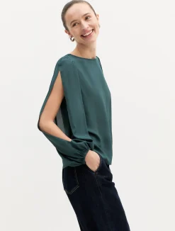 Blusa in crepe di viscosa - VERDE