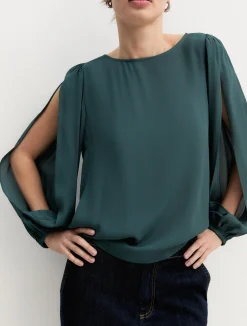 Blusa in crepe di viscosa - VERDE