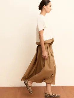 Blusa in jersey e taffetà - CAMMELLO