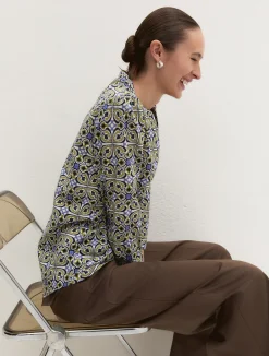 Blusa in mussola stampata - PERVINCA