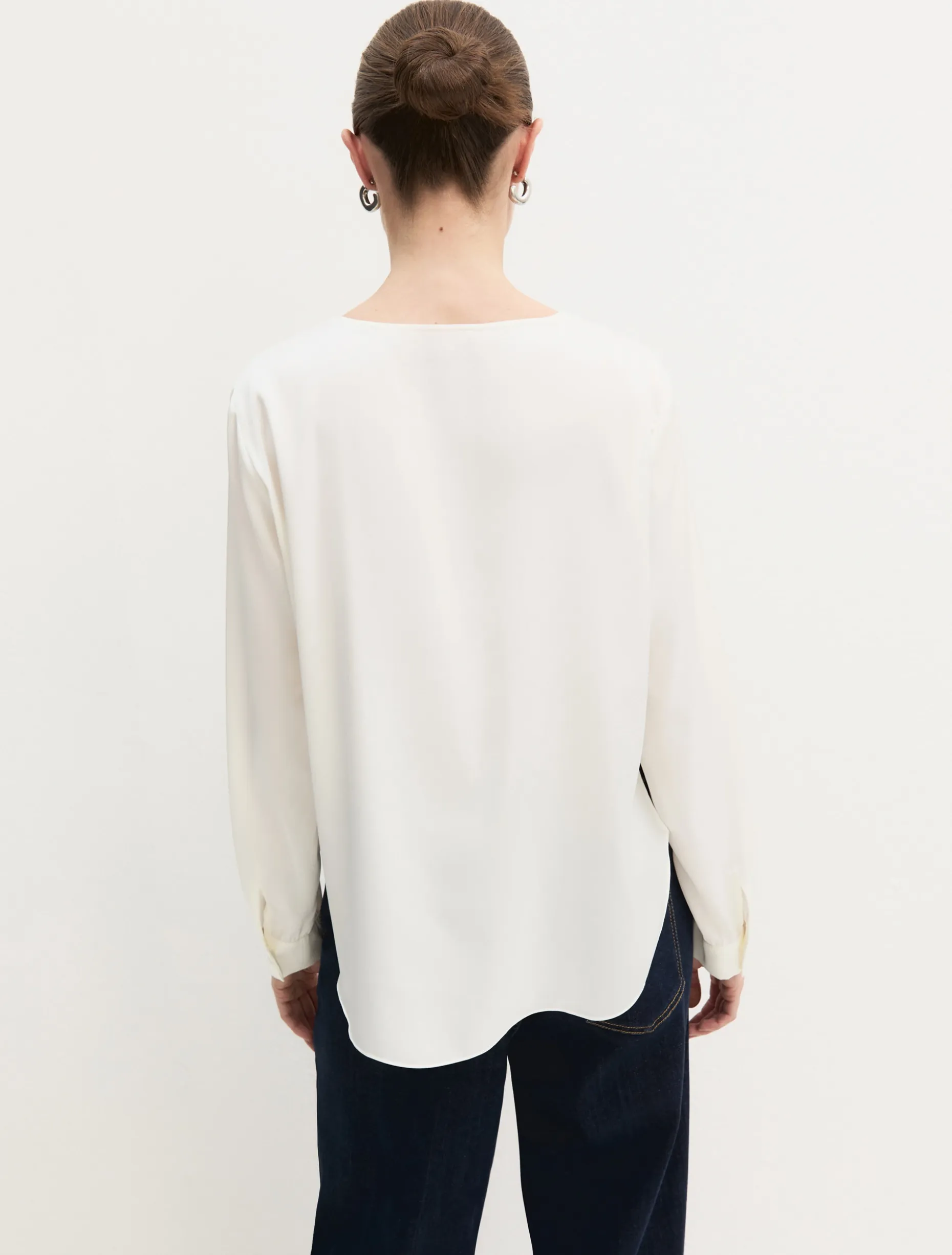 Blusa in raso stretch - AVORIO