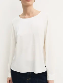 Blusa in raso stretch - AVORIO
