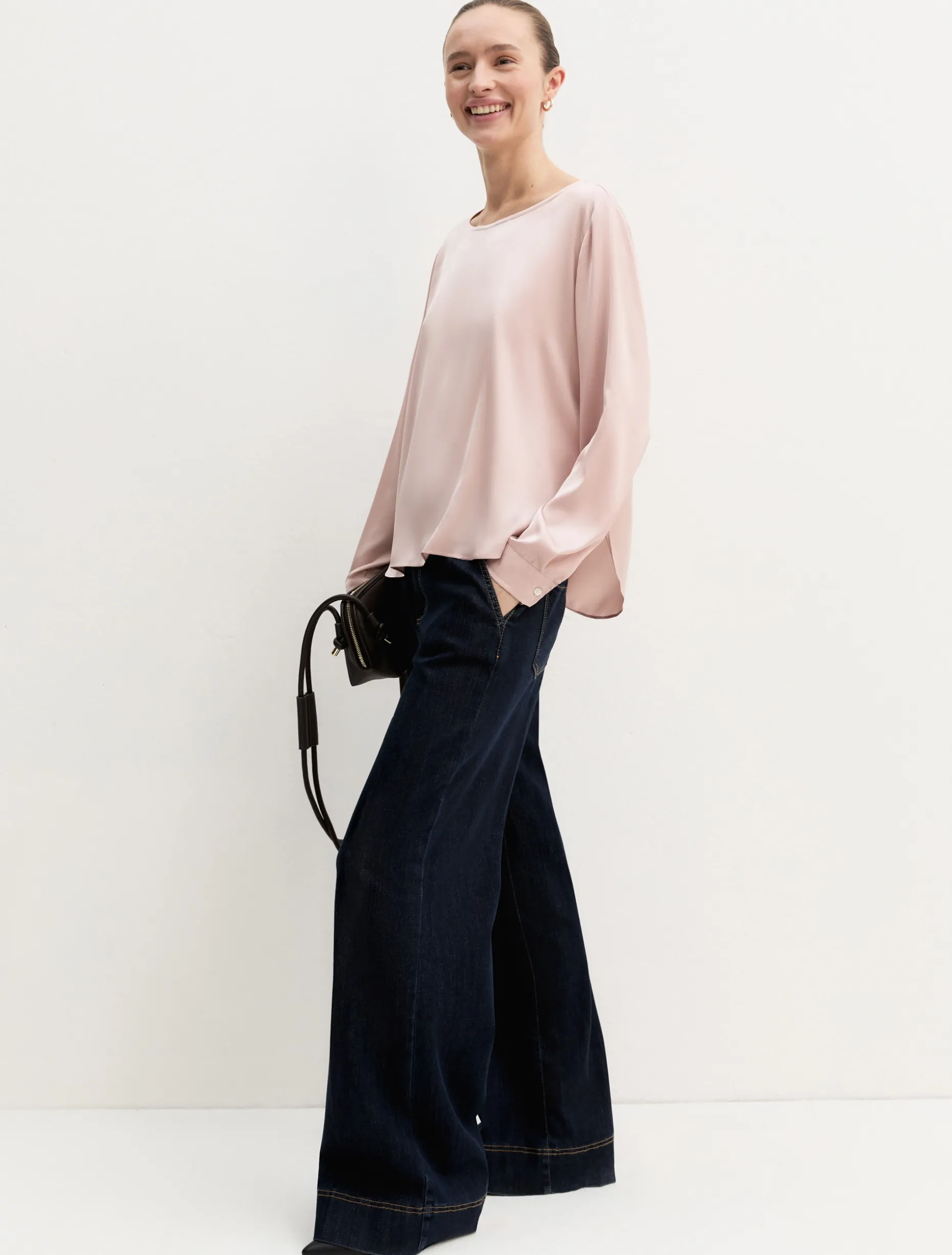 Blusa in raso stretch - ROSA