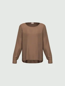 Blusa in raso stretch - TORTORA