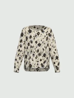 Blusa in twill stampato - BIANCO LANA