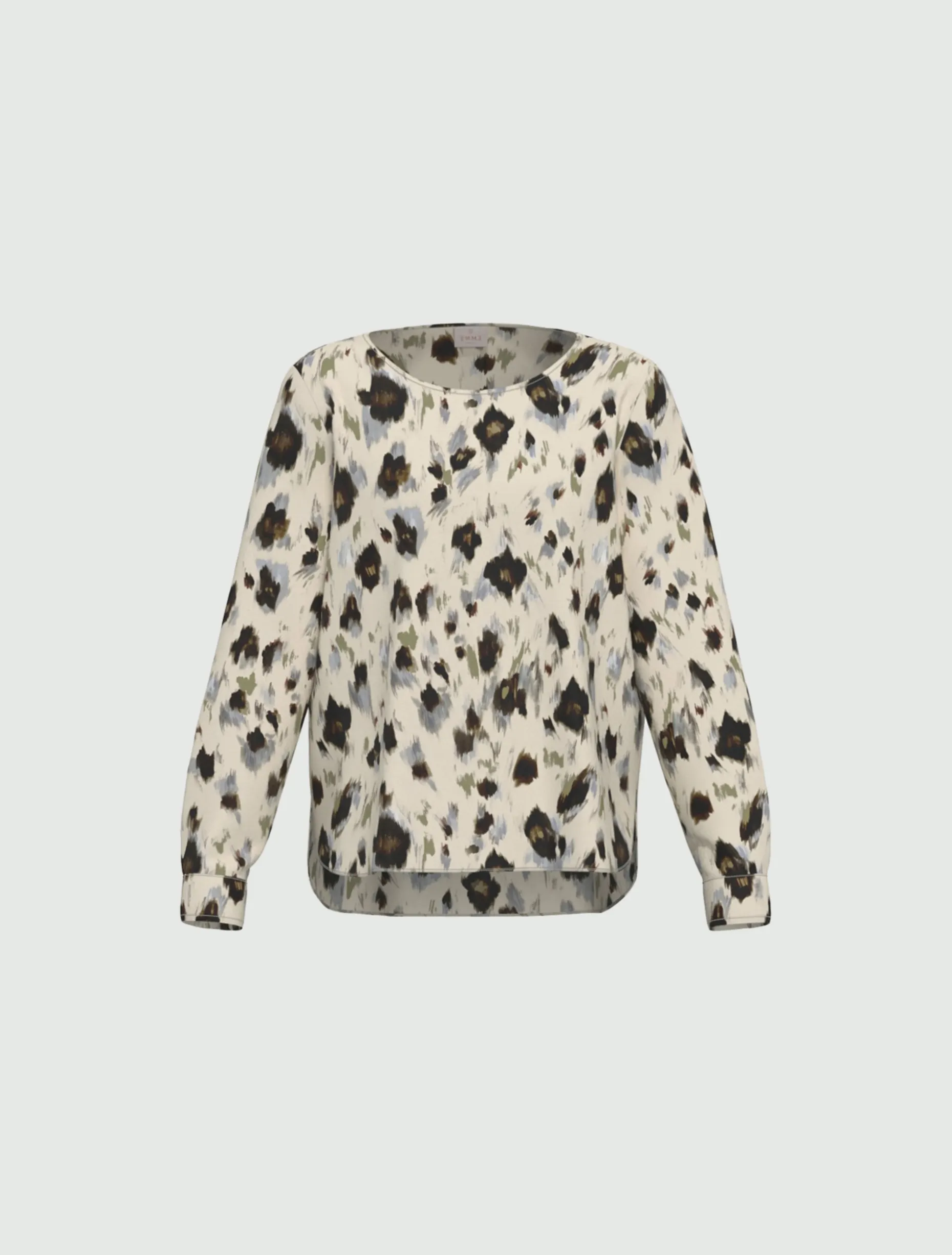 Blusa in twill stampato - BIANCO LANA