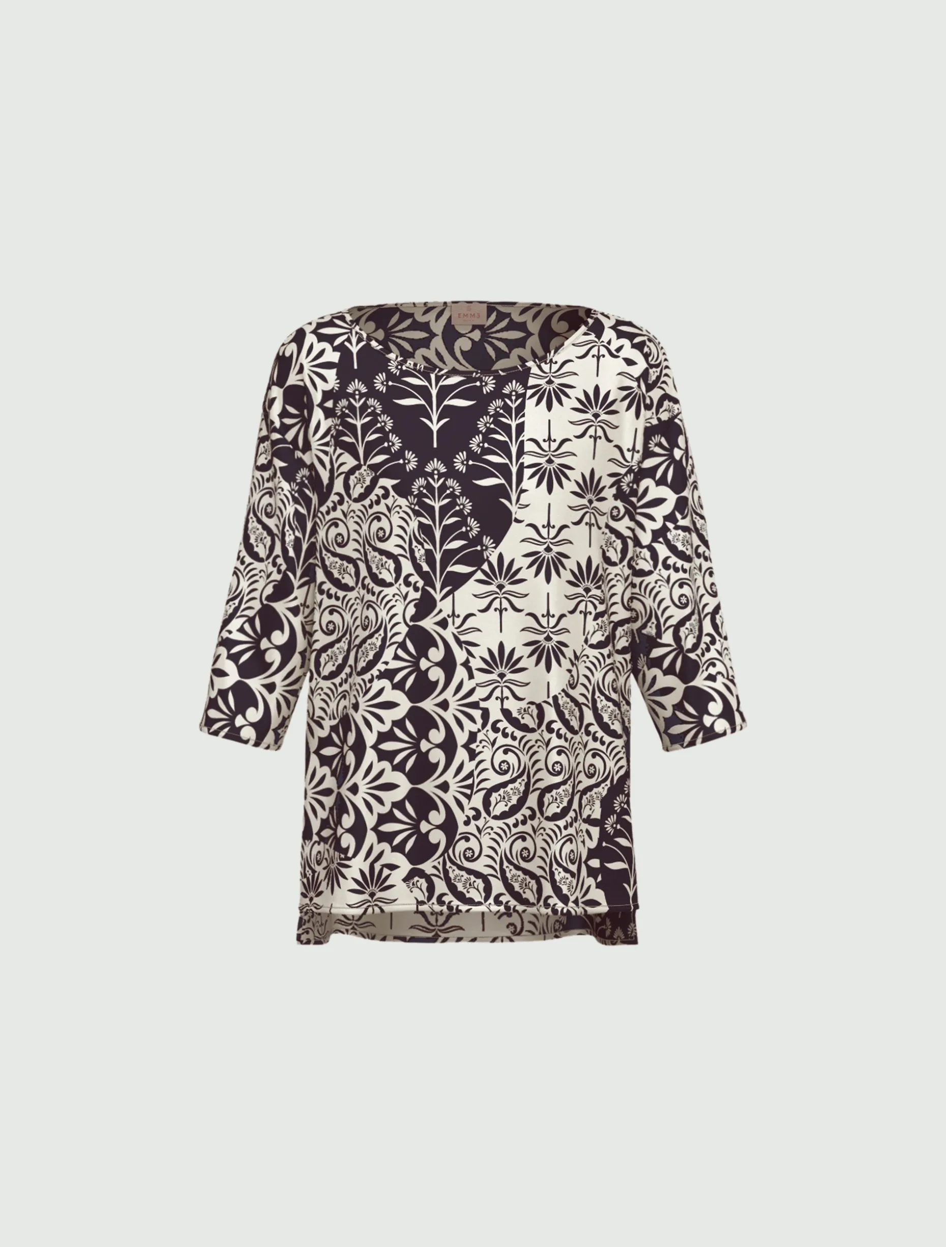 Blusa in twill stampato - BLU
