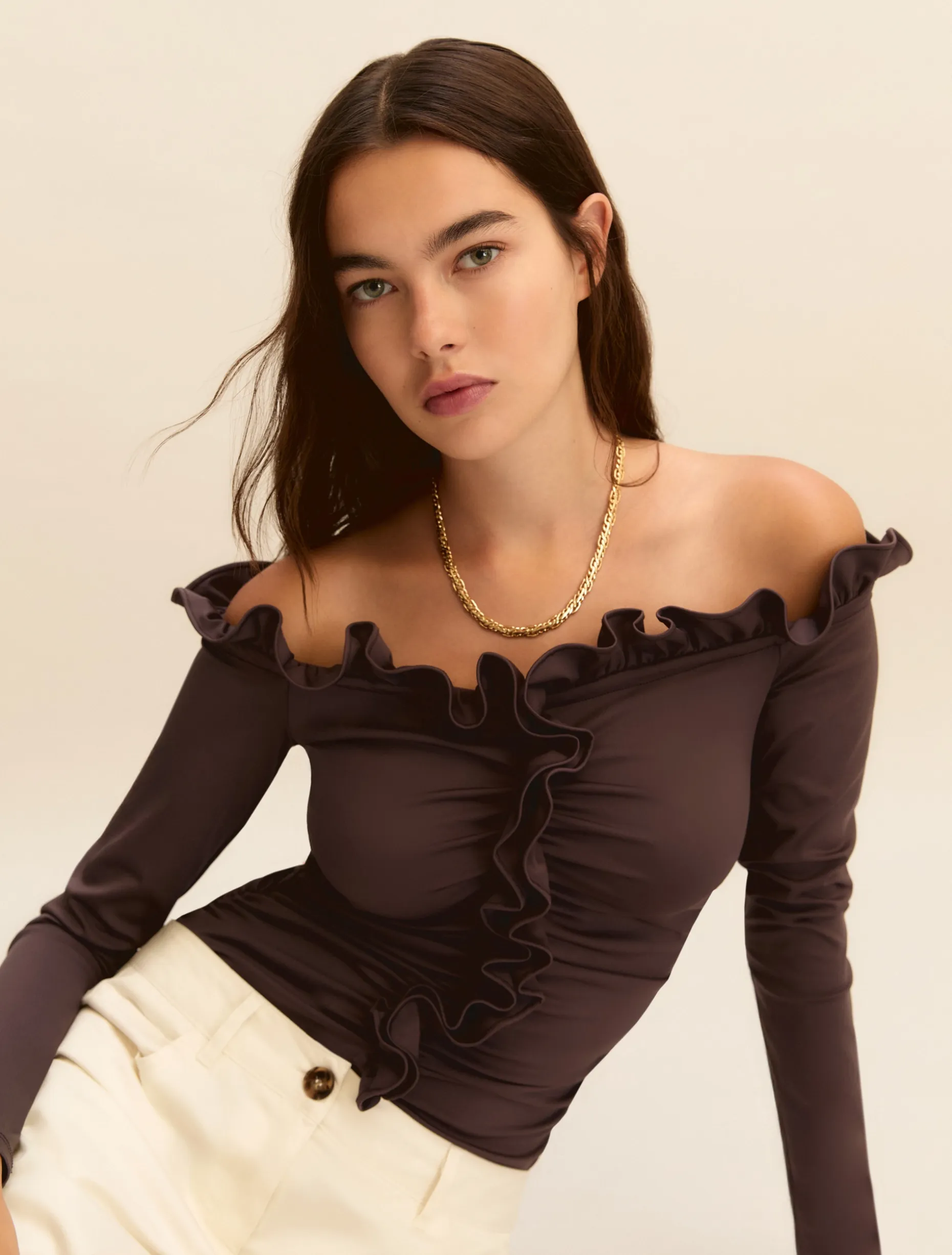 Body off shoulder in jersey stretch - TESTA DI MORO