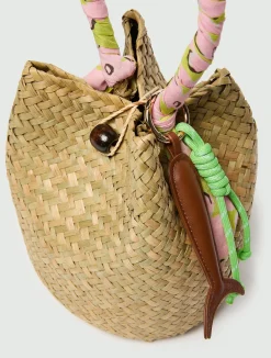 Borsa secchiello in paglia - BEIGE