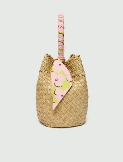Borsa secchiello in paglia - BEIGE