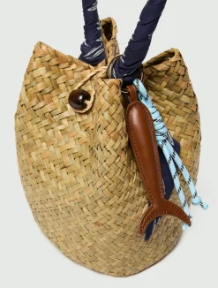 Borsa secchiello in paglia - BEIGE
