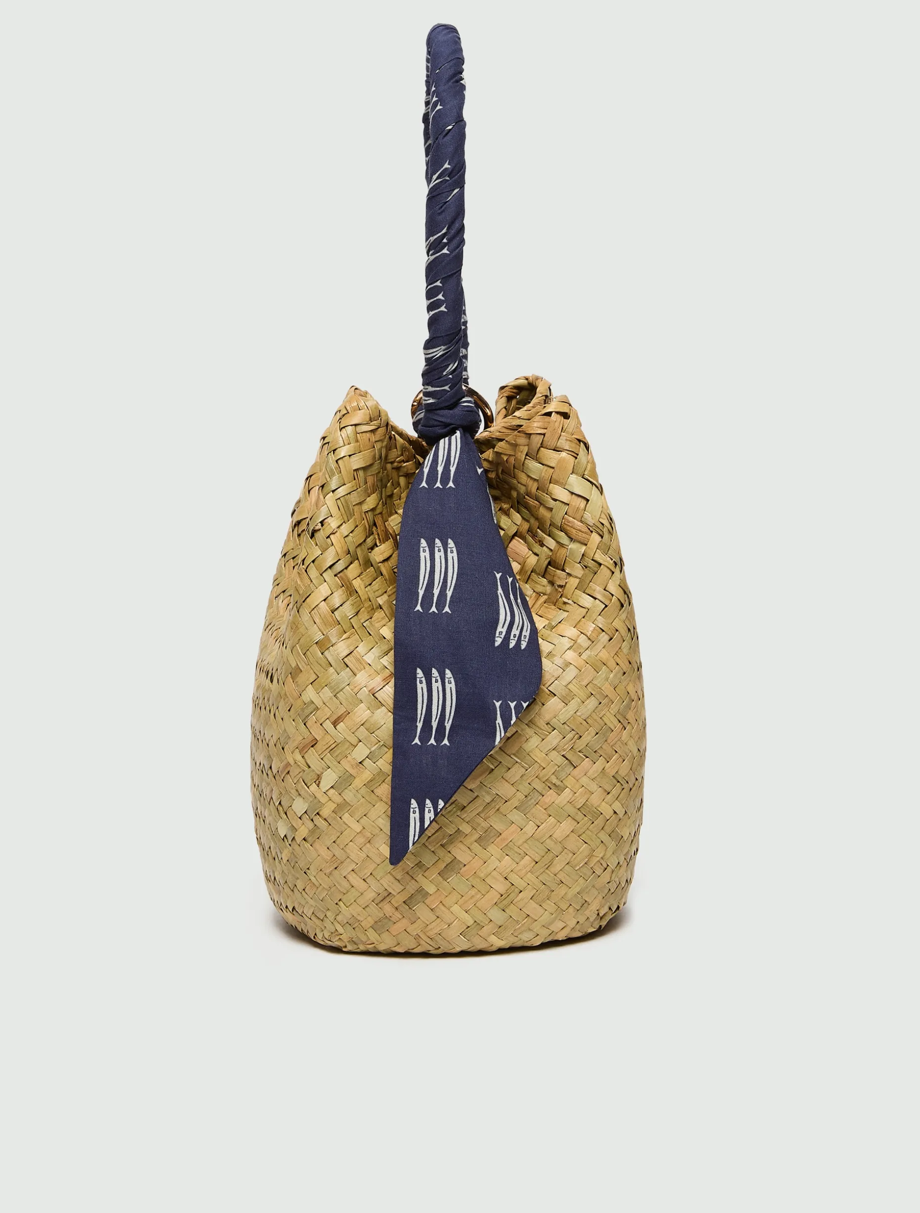 Borsa secchiello in paglia - BEIGE