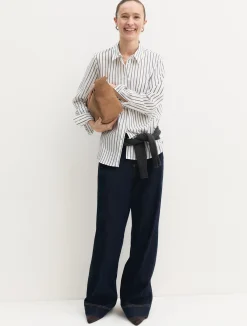 Camicia a maniche lunghe in misto cotone - BIANCO LANA
