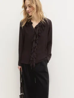 Camicia con rouche - TESTA DI MORO