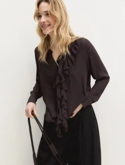 Camicia con rouche - TESTA DI MORO