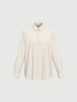 Camicia dritta in misto seta - BIANCO LANA