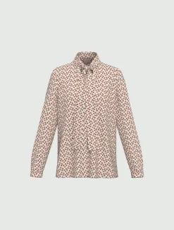 Camicia in crêpe con sciarpina - AVORIO