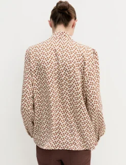 Camicia in crêpe con sciarpina - AVORIO