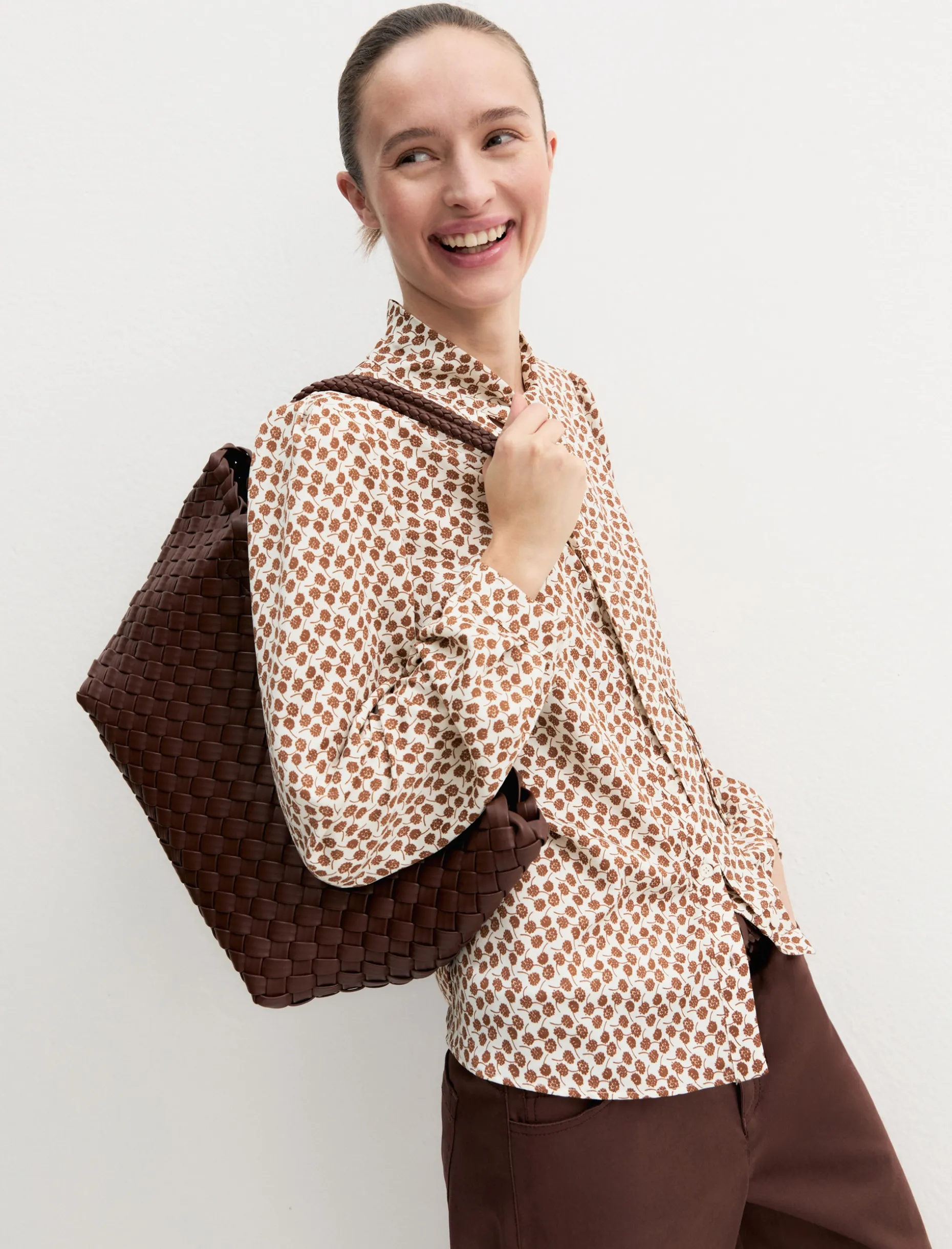 Camicia in crêpe con sciarpina - AVORIO