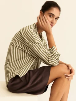Camicia in misto viscosa - VERDE MILITARE