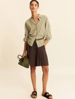 Camicia in misto viscosa - VERDE MILITARE