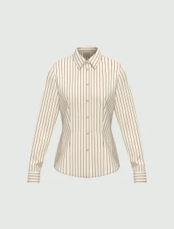 Camicia in popeline stretch - BLU